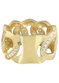 Mens Cuban Pinky Ring | 10K Solid Yellow Gold