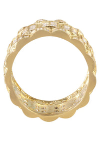 Mens Eternity Wedding Band Pinky Ring | 10K Solid Yellow Gold | Style #3