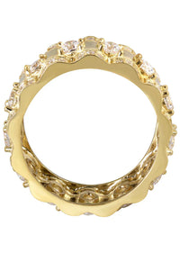 Mens Eternity Wedding Band Pinky Ring | 10K Solid Yellow Gold | Style #2