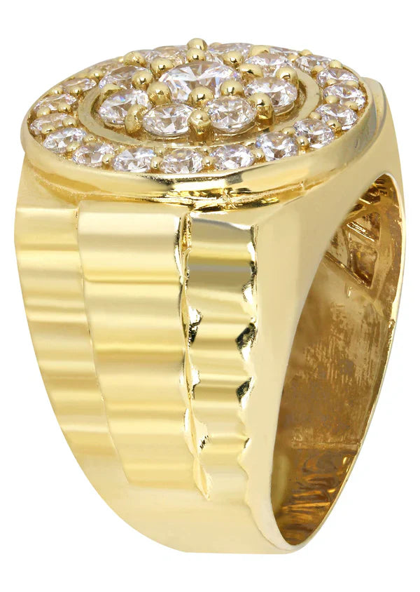 Mens Pinky Ring | 10K Solid Yellow Gold | Style #3