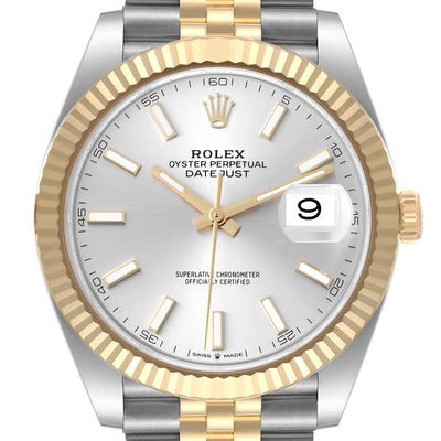 Rolex Oyster Perpetual Datejust Watch 126333 for Mens | 41MM | Yellow Gold Silver Dial - Steel