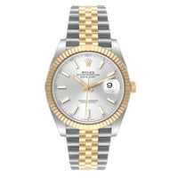 Rolex Oyster Perpetual Datejust Watch 126333 for Mens | 41MM | Yellow Gold Silver Dial - Steel