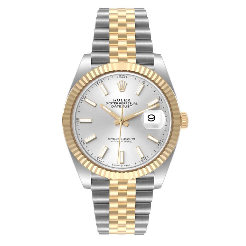 Rolex Oyster Perpetual Datejust Watch 126333 for Mens | 41MM | Yellow Gold Silver Dial - Steel