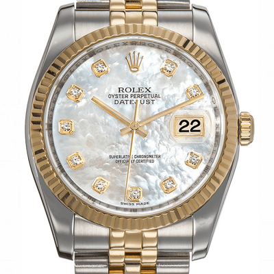 Rolex Datejust 116233 Watch for Men | 36MM | MOP Diamond | Champagne Dial - Steel