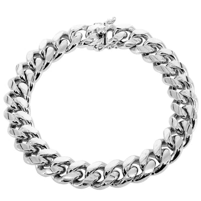 solid white miami cuban link