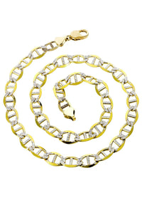 solid white pave mariner chain