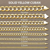 solid yellow cuban chain