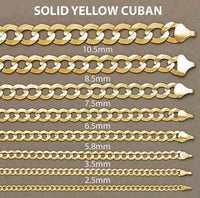 solid yellow cuban chain