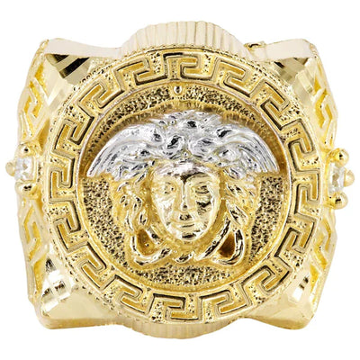 Mens Medusa Style Ring | 10K Solid Yellow Gold