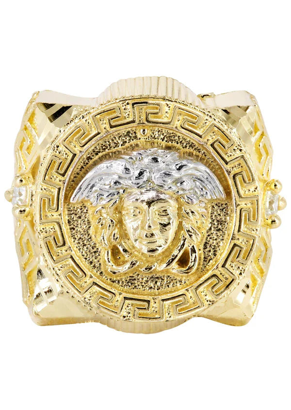 Mens Medusa Style Ring | 10K Solid Yellow Gold