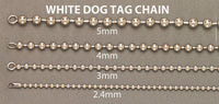 white dog tag chain